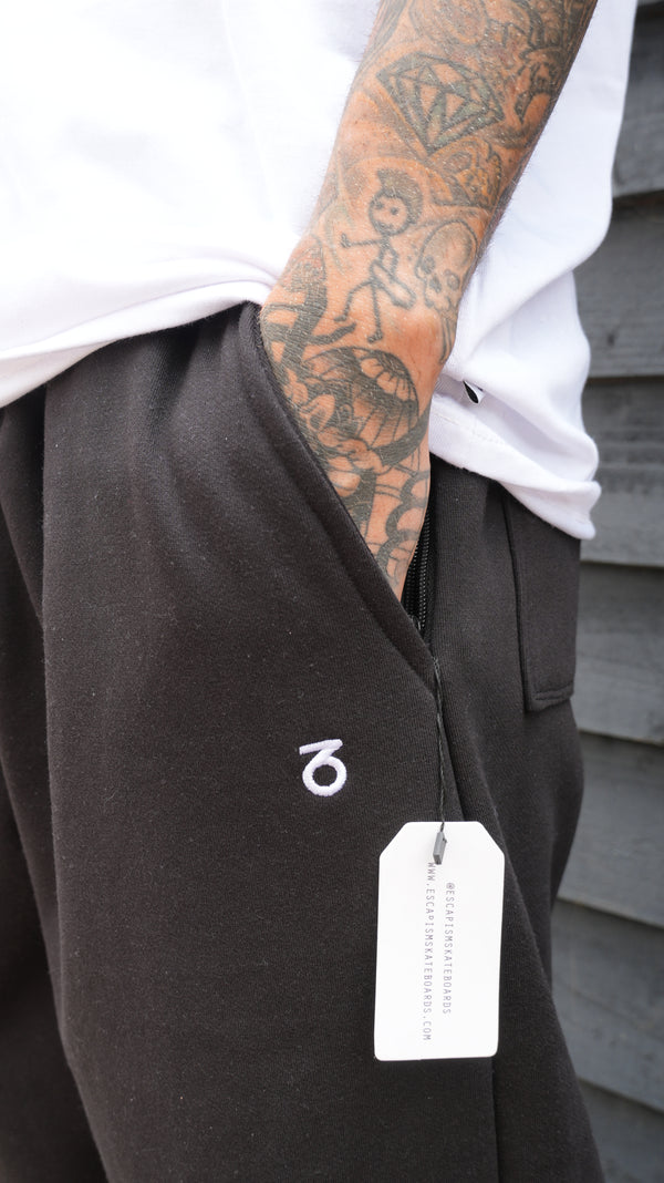 Escapism x ThreesixtyLondon Black joggers