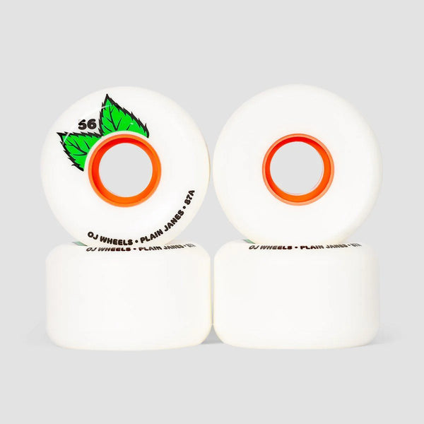 OJ Plain Jane Keyframe 87a Soft Skateboard Wheels White 56mm