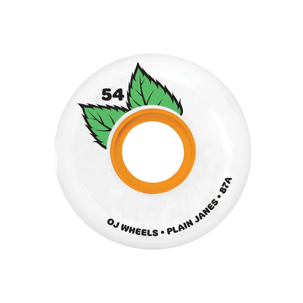 OJ Plain Jane Keyframe 87a Soft Skateboard Wheels White 56mm