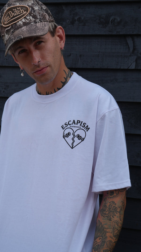 Escapism Heart logo tee - White