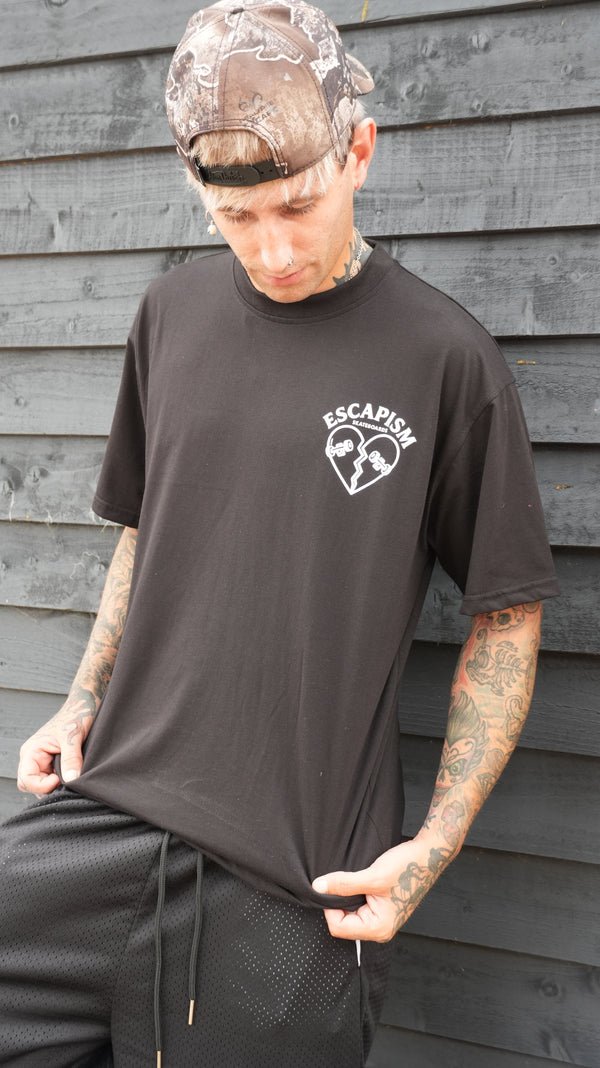 Escapism Heart logo tee - Black