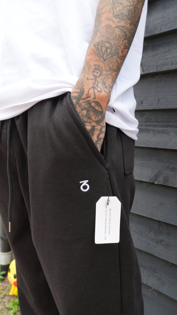 Escapism x ThreesixtyLondon Black joggers