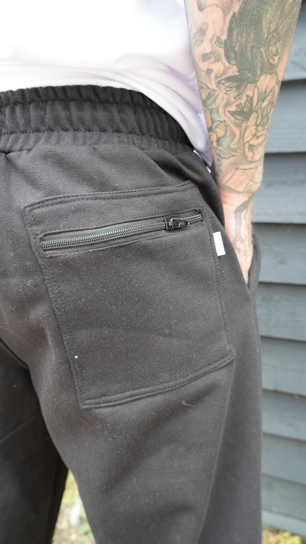 Escapism x ThreesixtyLondon Black joggers