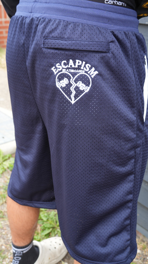 Escapism Goth text mesh shorts - Navy blue