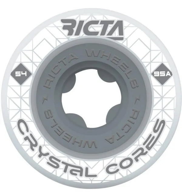 Ricta Crystal Cores 95a Skateboard Wheels - White 53mm