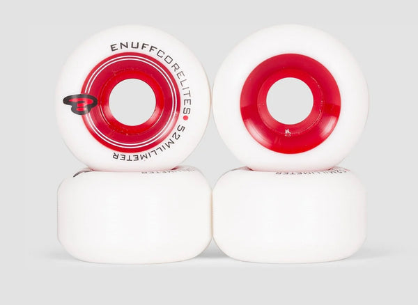 Enuff Corelites Skateboard Wheels White/Red 52mm