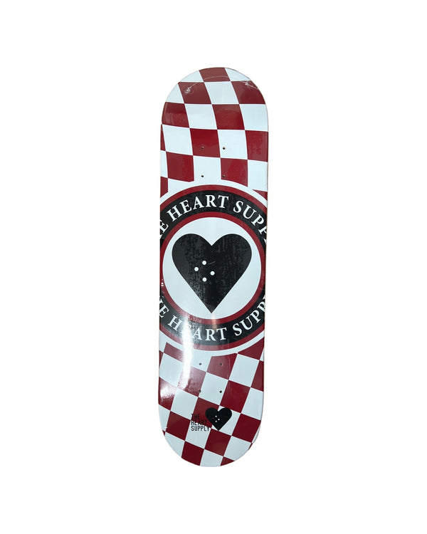 Heart Supply Red & White Skateboard Deck - 8.25